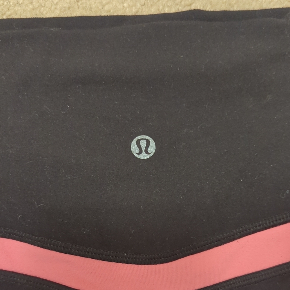 Original Lululemon align Legging Black with Salmon Pink Waistband Size 4 - Picture 2 of 3